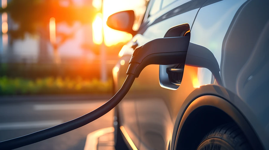 EV charging stations at an auto repair shop