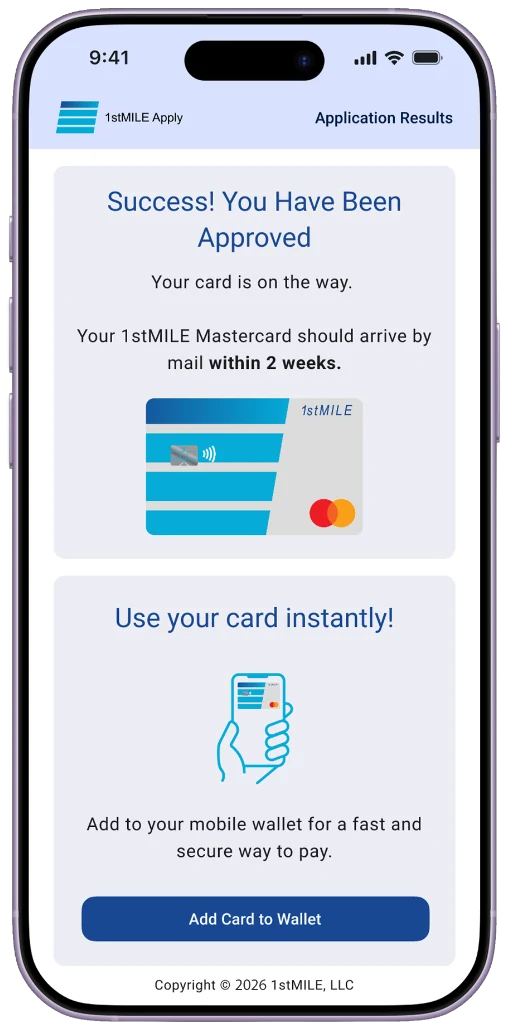 Instant financing approval on phone